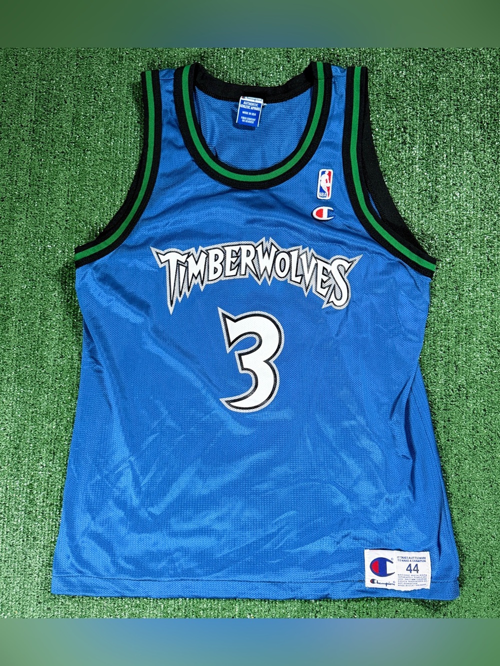 Vintage Champion Minnesota Timberwolves Stephon Marbury Jersey Size 44